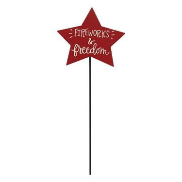 Patriotic Star Plant Stake 3 Asstd - The Fox Decor